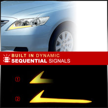 Load image into Gallery viewer, Toyota Camry 2007-2009 Sequential LED DRL Bar Factory Style Headlights Chrome Housing Clear Len Clear Reflector