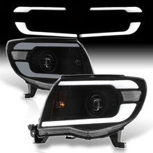 Load image into Gallery viewer, Toyota Tacoma 2005-2011 LED DRL Bar Projector Headlights Black Housing Clear Len Clear Reflector