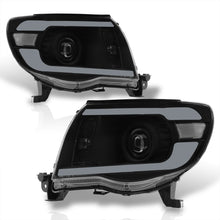 Load image into Gallery viewer, Toyota Tacoma 2005-2011 LED DRL Bar Projector Headlights Black Housing Clear Len Clear Reflector