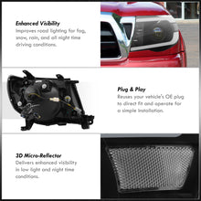 Load image into Gallery viewer, Toyota Tacoma 2005-2011 LED DRL Bar Projector Headlights Black Housing Clear Len Clear Reflector