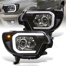 Load image into Gallery viewer, Toyota Tacoma 2012-2015 LED DRL Bar Projector Headlights Black Housing Clear Len Clear Reflector