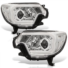 Load image into Gallery viewer, Toyota Tacoma 2012-2015 LED DRL Bar Projector Headlights Chrome Housing Clear Len Clear Reflector