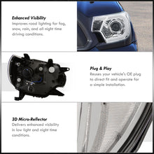 Load image into Gallery viewer, Toyota Tacoma 2012-2015 LED DRL Bar Projector Headlights Chrome Housing Clear Len Clear Reflector