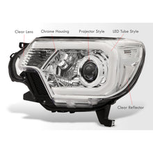Load image into Gallery viewer, Toyota Tacoma 2012-2015 LED DRL Bar Projector Headlights Chrome Housing Clear Len Clear Reflector