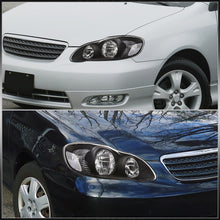 Load image into Gallery viewer, Toyota Corolla 2003-2008 Factory Style Headlights Black Housing Clear Len Amber Reflector