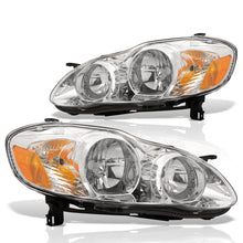 Load image into Gallery viewer, Toyota Corolla 2003-2008 Factory Style Headlights Chrome Housing Clear Len Amber Reflector