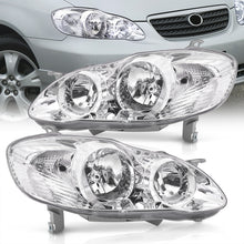 Load image into Gallery viewer, Toyota Corolla 2003-2008 Factory Style Headlights Chrome Housing Clear Len Clear Reflector