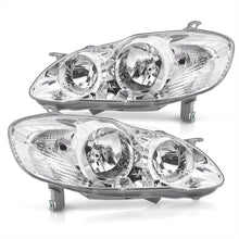 Load image into Gallery viewer, Toyota Corolla 2003-2008 Factory Style Headlights Chrome Housing Clear Len Clear Reflector