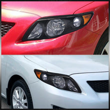 Load image into Gallery viewer, Toyota Corolla 2009-2010 Factory Style Headlights Black Housing Clear Len Amber Reflector