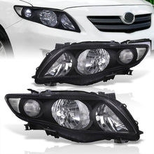 Load image into Gallery viewer, Toyota Corolla 2009-2010 Factory Style Headlights Black Housing Clear Len Clear Reflector