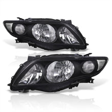 Load image into Gallery viewer, Toyota Corolla 2009-2010 Factory Style Headlights Black Housing Clear Len Clear Reflector