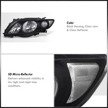 Load image into Gallery viewer, Toyota Corolla 2009-2010 Factory Style Headlights Black Housing Clear Len Clear Reflector