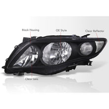 Load image into Gallery viewer, Toyota Corolla 2009-2010 Factory Style Headlights Black Housing Clear Len Clear Reflector