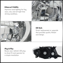 Load image into Gallery viewer, Toyota Corolla 2009-2010 Factory Style Headlights Chrome Housing Clear Len Amber Reflector