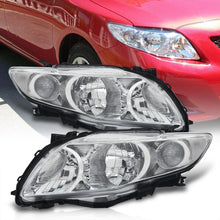 Load image into Gallery viewer, Toyota Corolla 2009-2010 Factory Style Headlights Chrome Housing Clear Len Clear Reflector