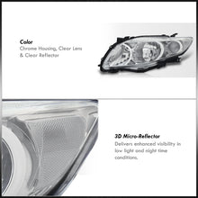 Load image into Gallery viewer, Toyota Corolla 2009-2010 Factory Style Headlights Chrome Housing Clear Len Clear Reflector