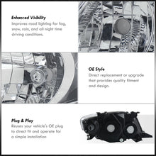 Load image into Gallery viewer, Toyota Corolla 2009-2010 Factory Style Headlights Chrome Housing Clear Len Clear Reflector