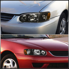 Load image into Gallery viewer, Toyota Corolla 2001-2002 Factory Style Headlights + Corners Black Housing Clear Len Amber Reflector