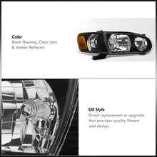 Load image into Gallery viewer, Toyota Corolla 2001-2002 Factory Style Headlights + Corners Black Housing Clear Len Amber Reflector