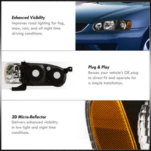 Load image into Gallery viewer, Toyota Corolla 2001-2002 Factory Style Headlights + Corners Black Housing Clear Len Amber Reflector