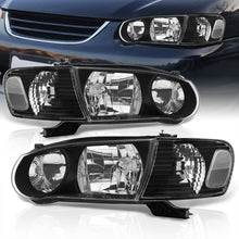 Load image into Gallery viewer, Toyota Corolla 2001-2002 Factory Style Headlights + Corners Black Housing Clear Len Clear Reflector