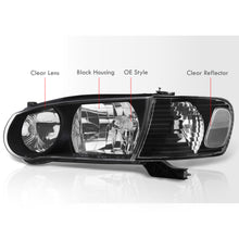 Load image into Gallery viewer, Toyota Corolla 2001-2002 Factory Style Headlights + Corners Black Housing Clear Len Clear Reflector