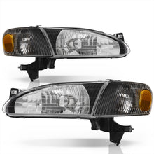 Load image into Gallery viewer, Toyota Corolla 1998-2000 Factory Style Headlights + Corners Black Housing Clear Len Amber Reflector
