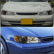 Load image into Gallery viewer, Toyota Corolla 1998-2000 Factory Style Headlights + Corners Black Housing Clear Len Amber Reflector