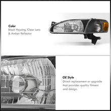 Load image into Gallery viewer, Toyota Corolla 1998-2000 Factory Style Headlights + Corners Black Housing Clear Len Amber Reflector