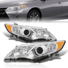Load image into Gallery viewer, Toyota Camry 2012-2014 Factory Style Headlights Chrome Housing Clear Len Amber Reflector