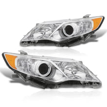 Load image into Gallery viewer, Toyota Camry 2012-2014 Factory Style Headlights Chrome Housing Clear Len Amber Reflector