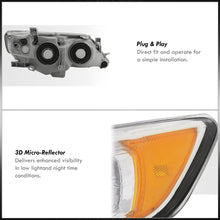 Load image into Gallery viewer, Toyota Camry 2012-2014 Factory Style Headlights Chrome Housing Clear Len Amber Reflector