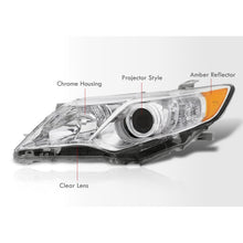 Load image into Gallery viewer, Toyota Camry 2012-2014 Factory Style Headlights Chrome Housing Clear Len Amber Reflector