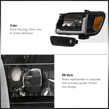 Load image into Gallery viewer, Toyota Tacoma 2001-2004 LED DRL Bar Factory Style Headlights + Corners Black Housing Clear Len Amber Reflector