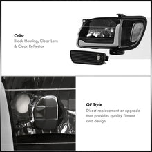 Load image into Gallery viewer, Toyota Tacoma 2001-2004 LED DRL Bar Factory Style Headlights + Corners Black Housing Clear Len Clear Reflector