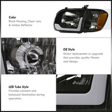 Load image into Gallery viewer, Toyota Tundra (Double Cab / 4 Door Models Only) 2005-2006 / Sequoia 2005-2007 LED DRL Bar Factory Style Headlights + Corners Black Housing Clear Len Amber Reflector
