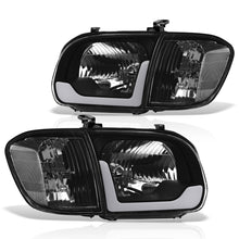Load image into Gallery viewer, Toyota Tundra (Double Cab / 4 Door Models Only) 2005-2006 / Sequoia 2005-2007 LED DRL Bar Factory Style Headlights + Corners Black Housing Clear Len Clear Reflector