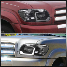 Load image into Gallery viewer, Toyota Tundra (Double Cab / 4 Door Models Only) 2005-2006 / Sequoia 2005-2007 LED DRL Bar Factory Style Headlights + Corners Black Housing Clear Len Clear Reflector