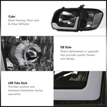 Load image into Gallery viewer, Toyota Tundra (Double Cab / 4 Door Models Only) 2005-2006 / Sequoia 2005-2007 LED DRL Bar Factory Style Headlights + Corners Black Housing Clear Len Clear Reflector
