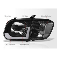 Load image into Gallery viewer, Toyota Tundra (Double Cab / 4 Door Models Only) 2005-2006 / Sequoia 2005-2007 LED DRL Bar Factory Style Headlights + Corners Black Housing Clear Len Clear Reflector