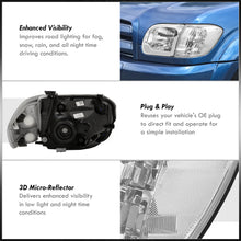 Load image into Gallery viewer, Toyota Tundra (Double Cab / 4 Door Models Only) 2005-2006 / Sequoia 2005-2007 LED DRL Bar Factory Style Headlights + Corners Chrome Housing Clear Len Clear Reflector