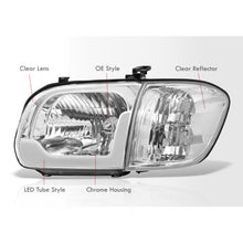 Load image into Gallery viewer, Toyota Tundra (Double Cab / 4 Door Models Only) 2005-2006 / Sequoia 2005-2007 LED DRL Bar Factory Style Headlights + Corners Chrome Housing Clear Len Clear Reflector