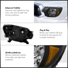 Load image into Gallery viewer, Toyota Tacoma 2012-2015 Factory Style Headlights Black Housing Clear Len Amber Reflector