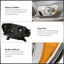 Load image into Gallery viewer, Toyota Tacoma 2012-2015 Factory Style Headlights Chrome Housing Clear Len Amber Reflector