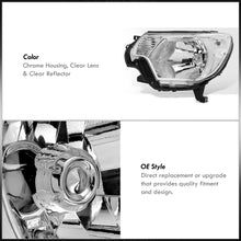 Load image into Gallery viewer, Toyota Tacoma 2012-2015 Factory Style Headlights Chrome Housing Clear Len Clear Reflector
