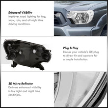 Load image into Gallery viewer, Toyota Tacoma 2012-2015 Factory Style Headlights Chrome Housing Clear Len Clear Reflector