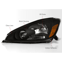 Load image into Gallery viewer, Toyota Sienna 2004-2005 Factory Style Headlights Black Housing Clear Len Amber Reflector (Halogen Models Only)