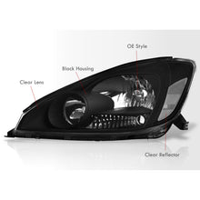 Load image into Gallery viewer, Toyota Sienna 2004-2005 Factory Style Headlights Black Housing Clear Len Clear Reflector (Halogen Models Only)