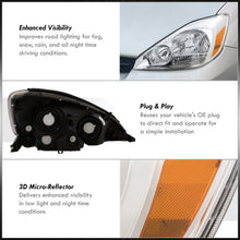 Load image into Gallery viewer, Toyota Sienna 2004-2005 Factory Style Headlights Chrome Housing Clear Len Amber Reflector (Halogen Models Only)