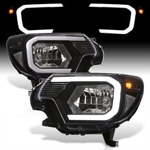 Load image into Gallery viewer, Toyota Tacoma 2012-2015 LED DRL Bar Factory Style Headlights Black Housing Clear Len Clear Reflector